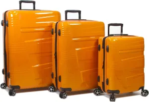 Dejuno Lumos New Generation Hardside Expandable Spinner Luggage, Orange, 3-Piece Set