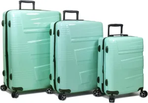 Dejuno Lumos New Generation Hardside Expandable Spinner Luggage, Sky Blue, 3-Piece Set