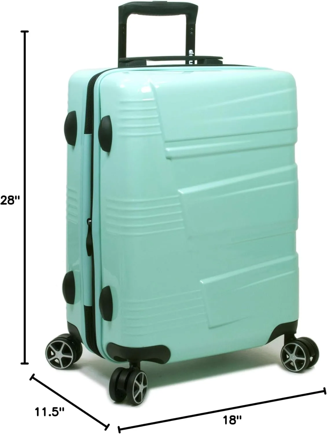 Dejuno Lumos New Generation Hardside Expandable Spinner Luggage, Sky Blue, 3-Piece Set
