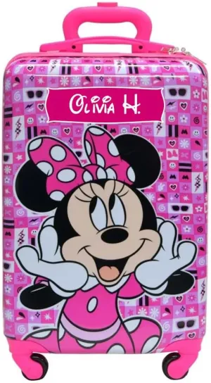 Disney Carry On Officially Licensed Luggage Hardshell Rolling Suitcase Travel Bag Extending Handle Personalized with Custom Name