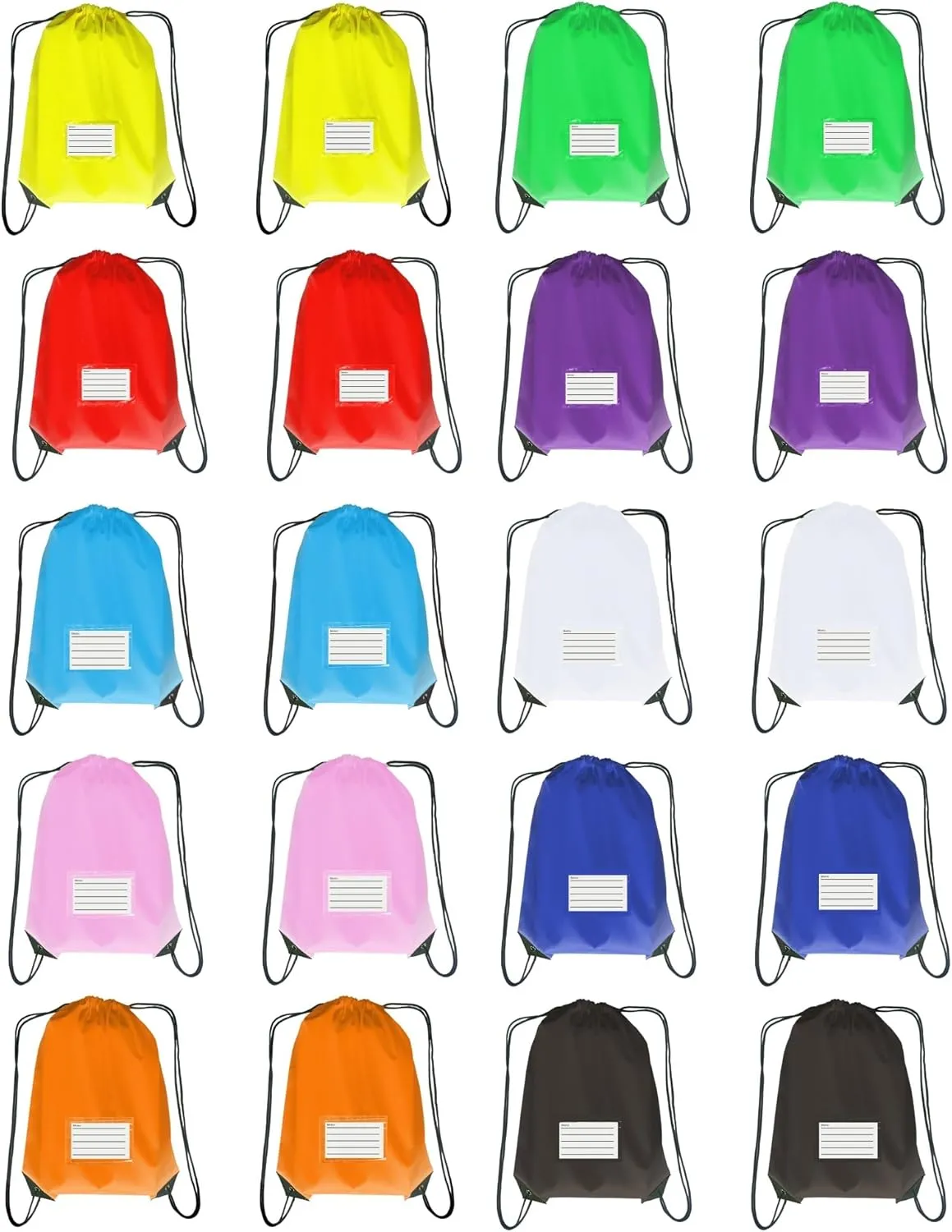 Drawstring Backpack Bulk 20 Pcs Draw String Bags DIY Gym Sports Traveling Yoga Cinch Bag Sackpack Drawstring Memo Card (10 Color multi color)