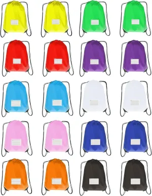 Drawstring Backpack Bulk 20 Pcs Draw String Bags DIY Gym Sports Traveling Yoga Cinch Bag Sackpack Drawstring Memo Card (10 Color multi color)