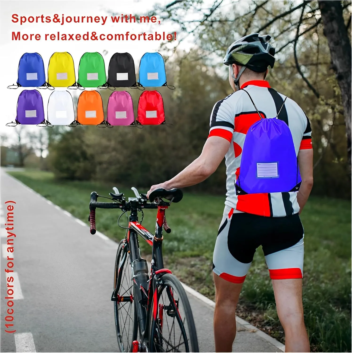 Drawstring Backpack Bulk 20 Pcs Draw String Bags DIY Gym Sports Traveling Yoga Cinch Bag Sackpack Drawstring Memo Card (10 Color multi color)