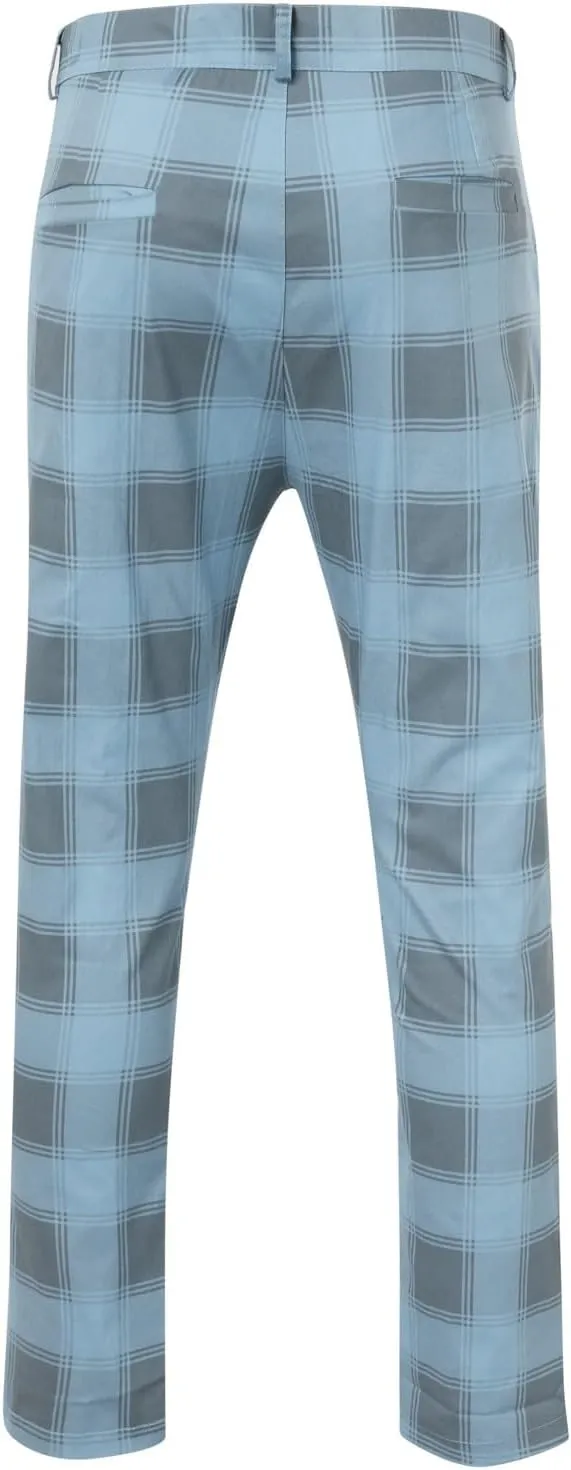 Dress Pants for Men Casual Slim Flat Front Plaid Business Work Pencil Trousers Stretch Golf Chino Pants with Pockets