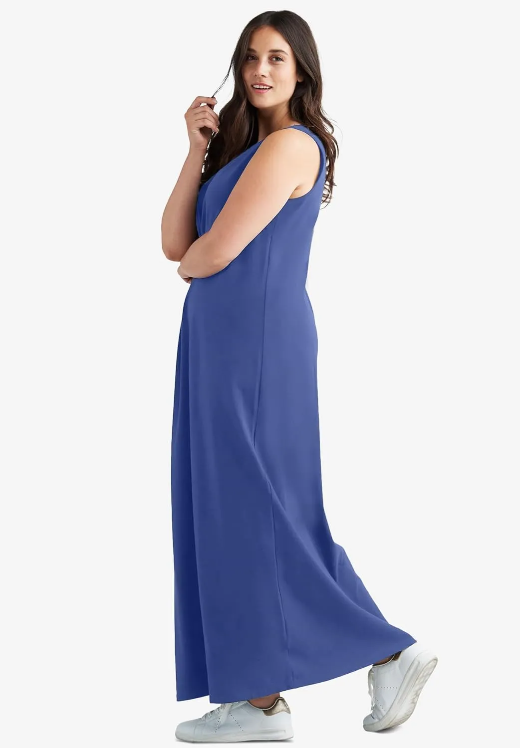 ellos Women's Plus Size Sleeveless Knit Maxi Dress