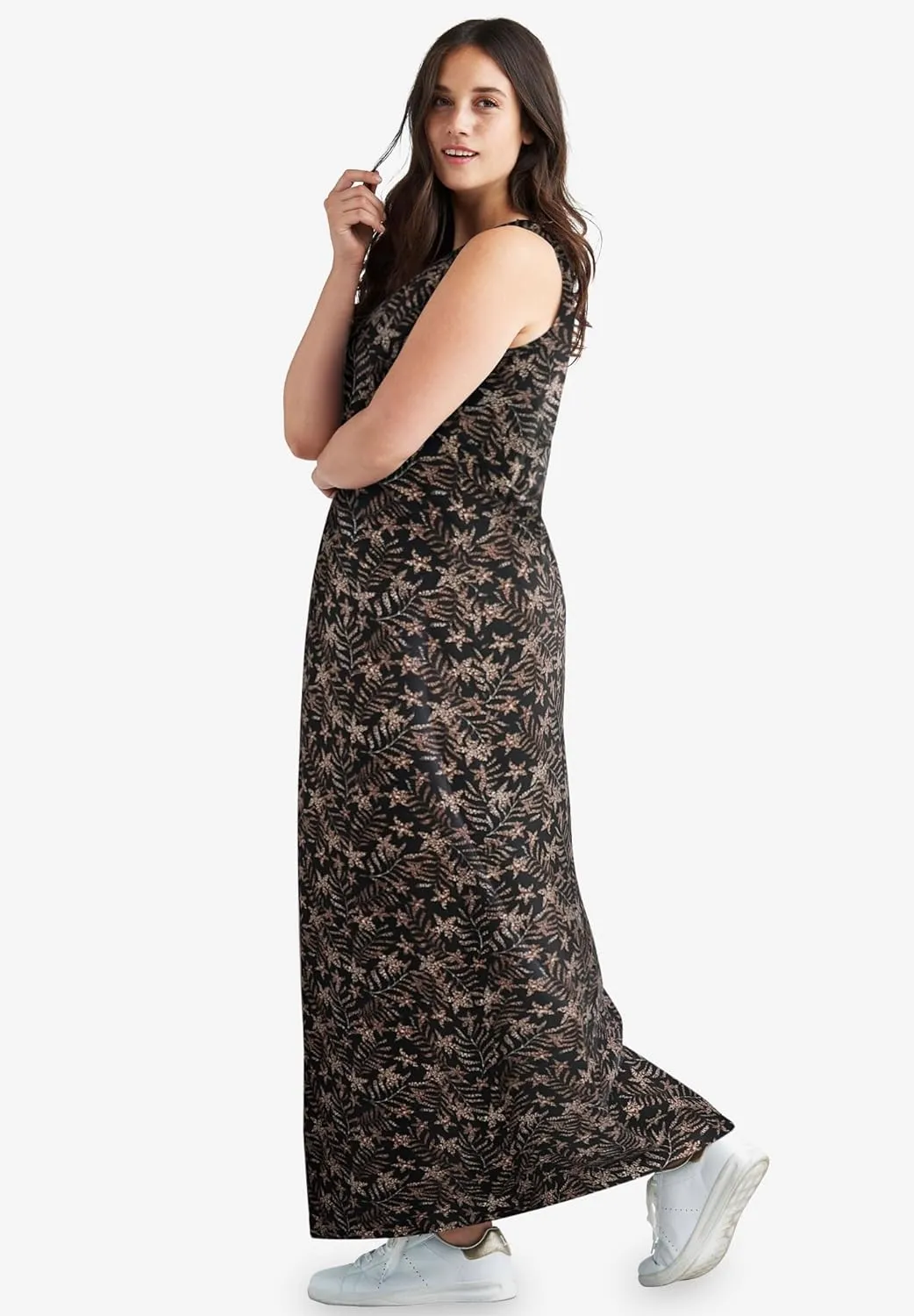 ellos Women's Plus Size Sleeveless Knit Maxi Dress