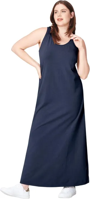 ellos Women's Plus Size Sleeveless Knit Maxi Dress