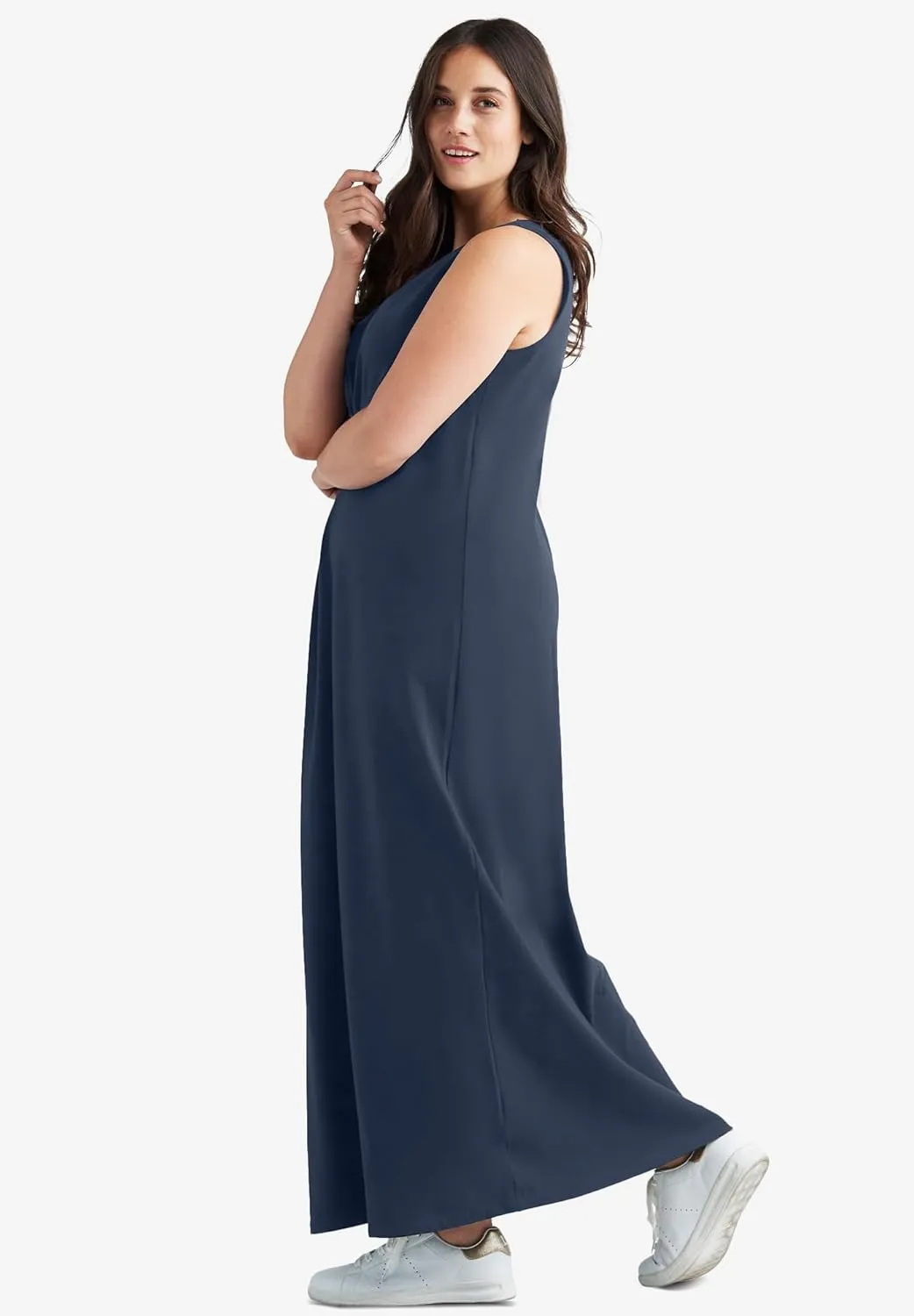 ellos Women's Plus Size Sleeveless Knit Maxi Dress