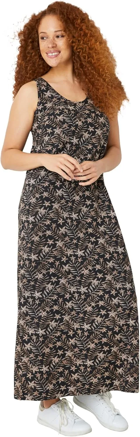 ellos Women's Plus Size Sleeveless Knit Maxi Dress