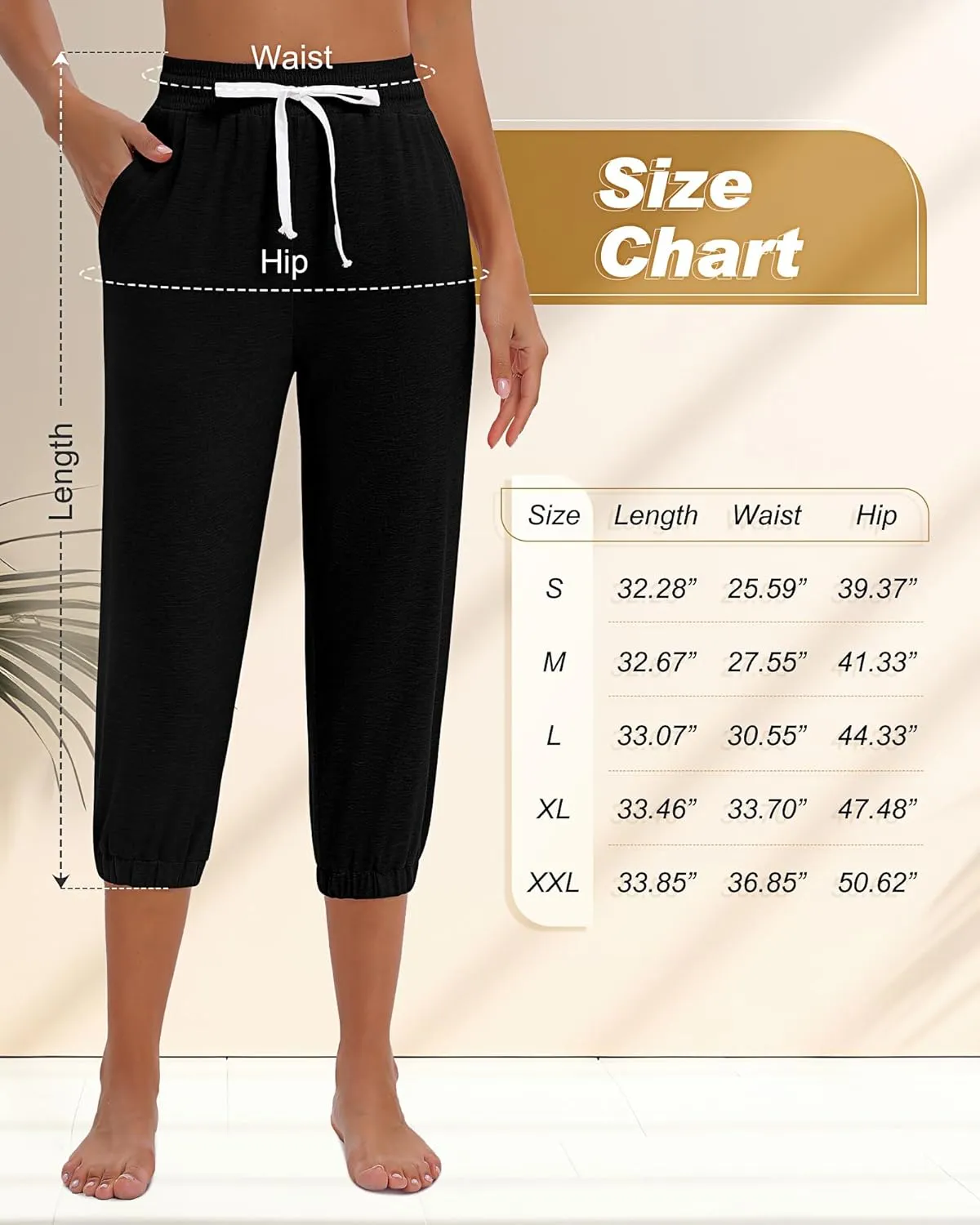 Ficerd 3 Pcs Women's Capri Sweatpants Joggers Summer Casual Sports Cropped Lounge Pants High Waisted Athletic with Pockets