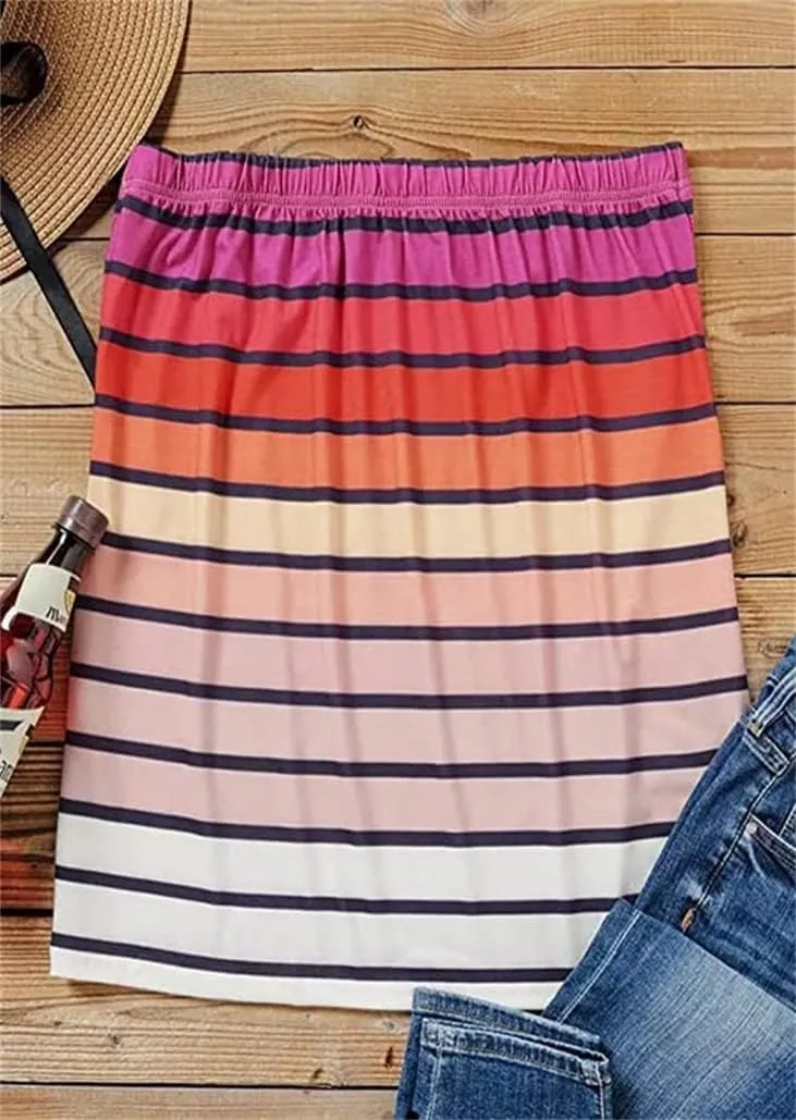 Fronage Womens Tube Tops Strapless Striped Tanks Backless Sexy Casual Bandeau Sleeveless Shirts