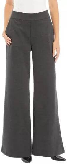 Gloria Vanderbilt Women's Pull On Ponte Wide Leg Trouser Pants