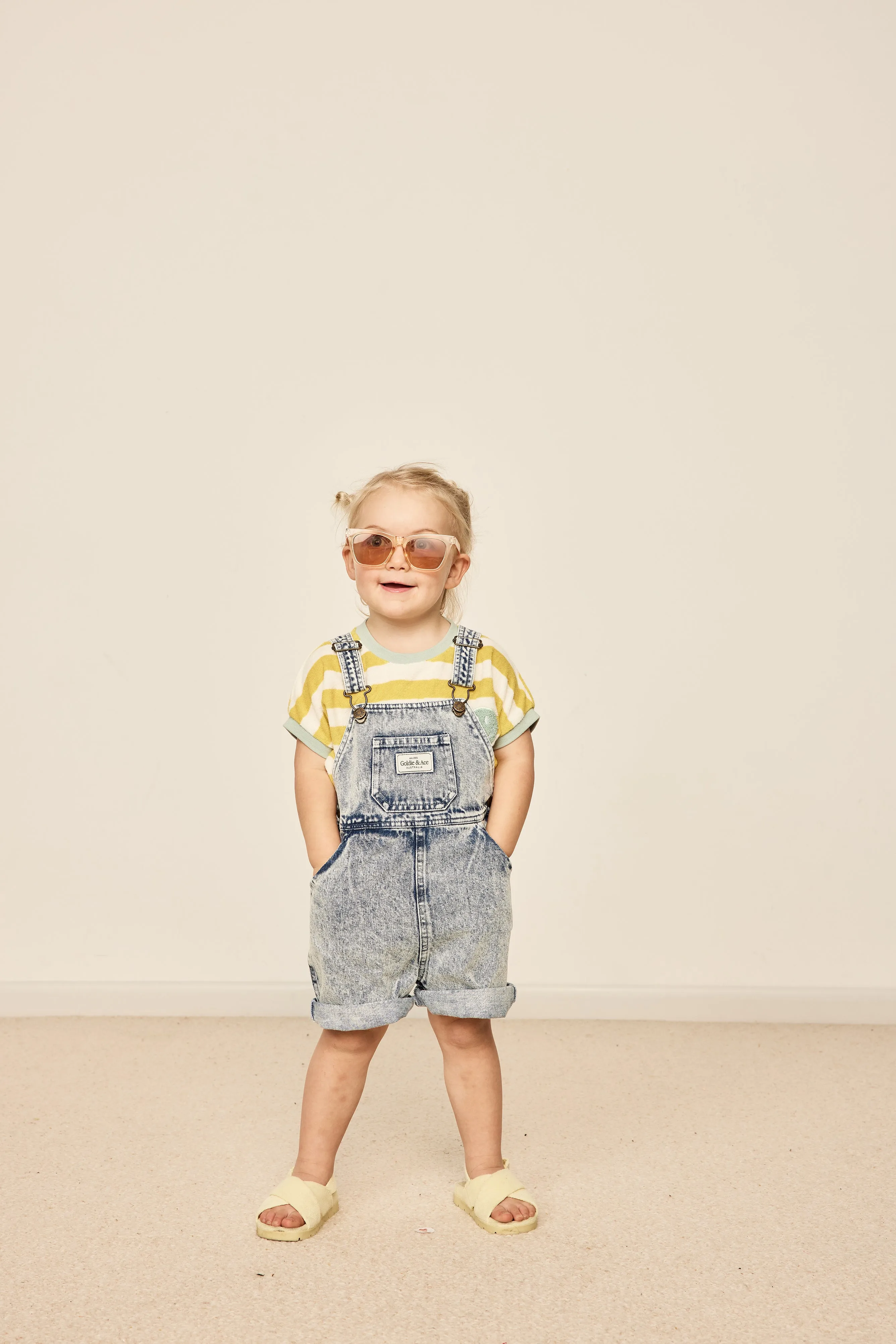GOLDIE & ACE BURTON VINTAGE WASH OVERALLS - LIGHT DENIM