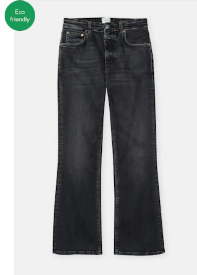 hi-sun High Waisted Crop Jean - Dark Gray
