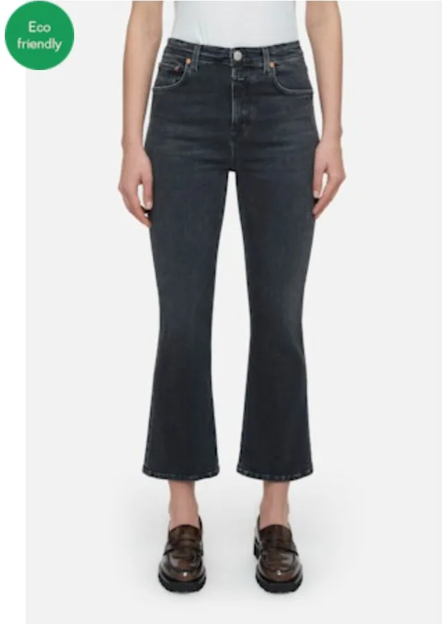 hi-sun High Waisted Crop Jean - Dark Gray