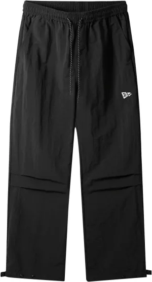 hlysgo Men Waterproof Pants Casual Loose Fit Fleece Lined Wide Leg Pants Drawstring Waist Outdoor Hiking Pants with Pockets