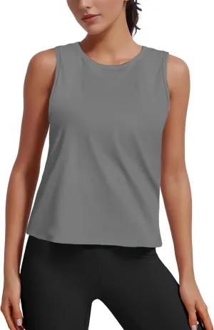 Ice Silk Workout Tank Tops for Women Gym Womens Athletic Tops Loose Fit Running Tank Sleeveless Cool Sun Protection