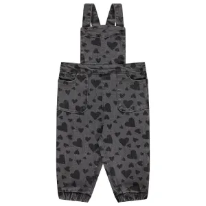 Jaybee Grey Denim Heart Overalls