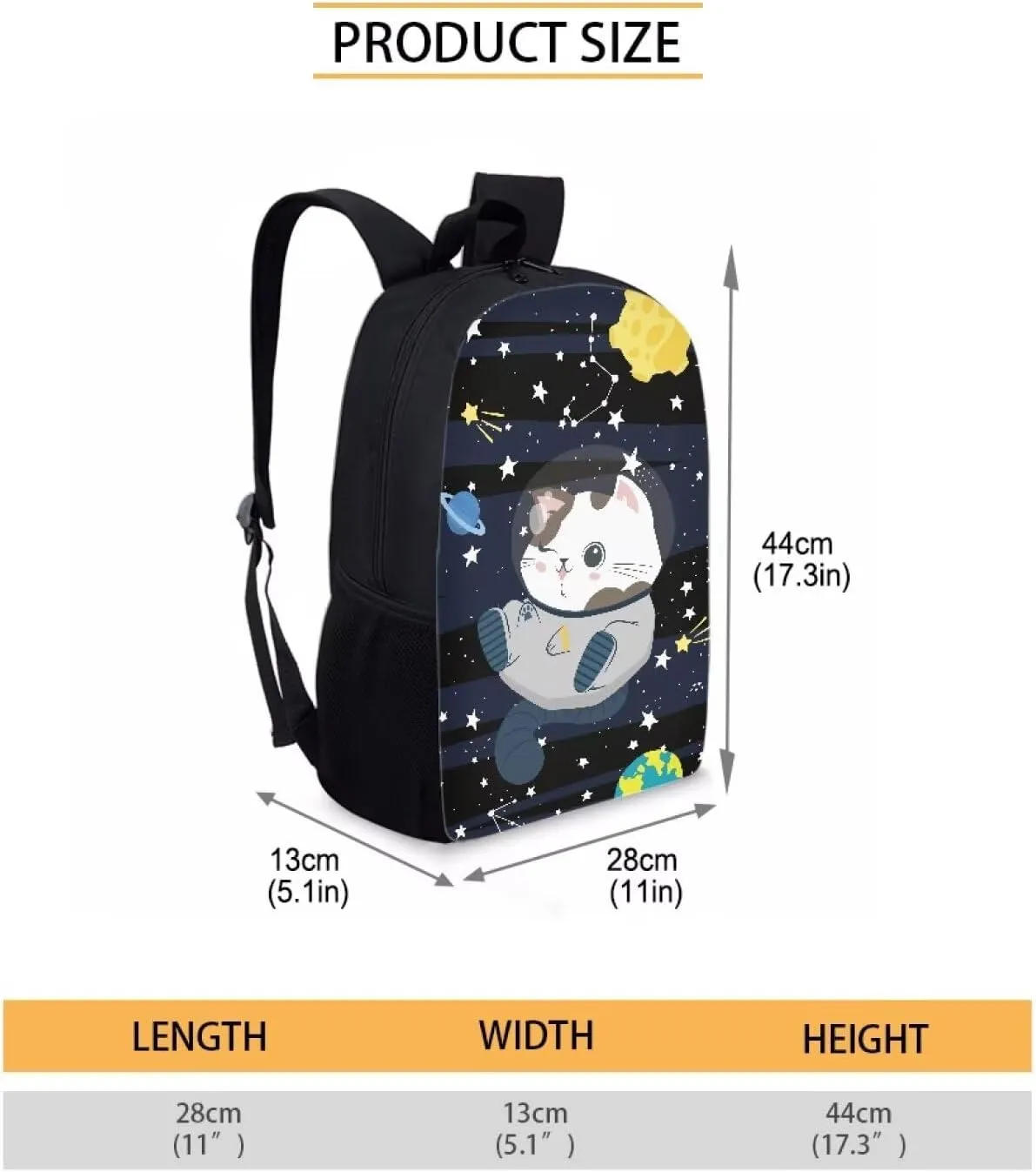 JHQFWMFJ School Bag Set 3 in 1 Cat School Backpack with Lunch Box Elementary School Backpack Pen Case for Girls Thermal Insulated Lunch Bag for Kids