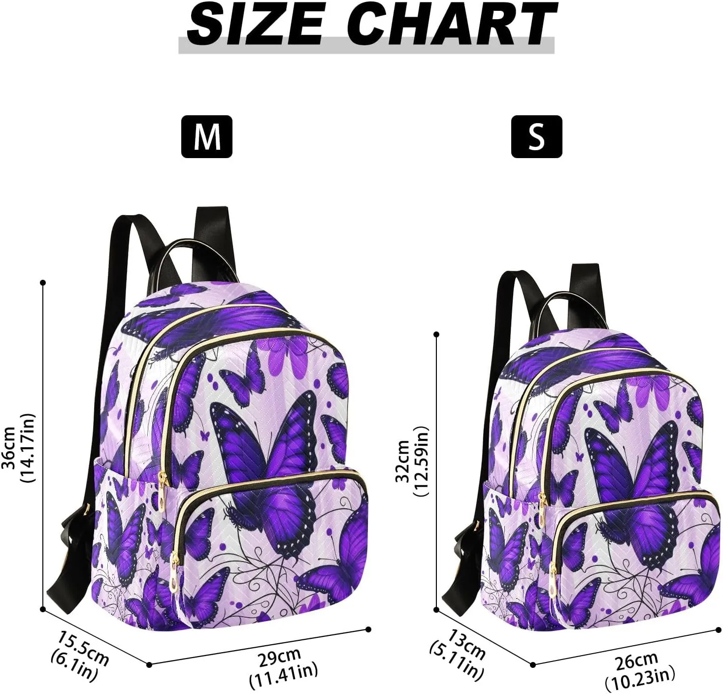 Joisal Butterflies Purple Small Lightweight Backpack for Women Anti Theft Laptop Backpack for Men Medium Backpack for Men Travel Carry on