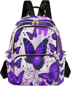 Joisal Butterflies Purple Small Lightweight Backpack for Women Anti Theft Laptop Backpack for Men Medium Backpack for Men Travel Carry on