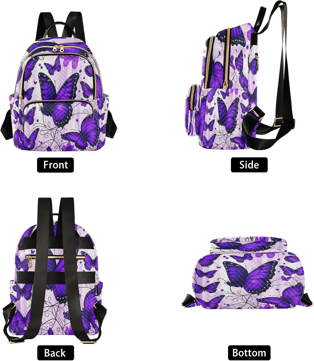 Joisal Butterflies Purple Small Lightweight Backpack for Women Anti Theft Laptop Backpack for Men Medium Backpack for Men Travel Carry on