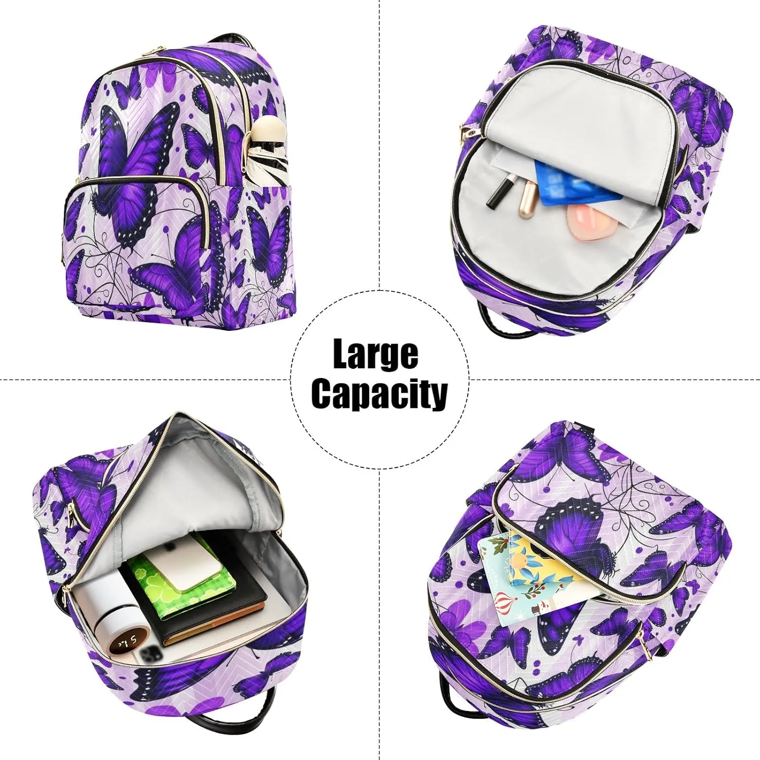 Joisal Butterflies Purple Small Lightweight Backpack for Women Anti Theft Laptop Backpack for Men Medium Backpack for Men Travel Carry on