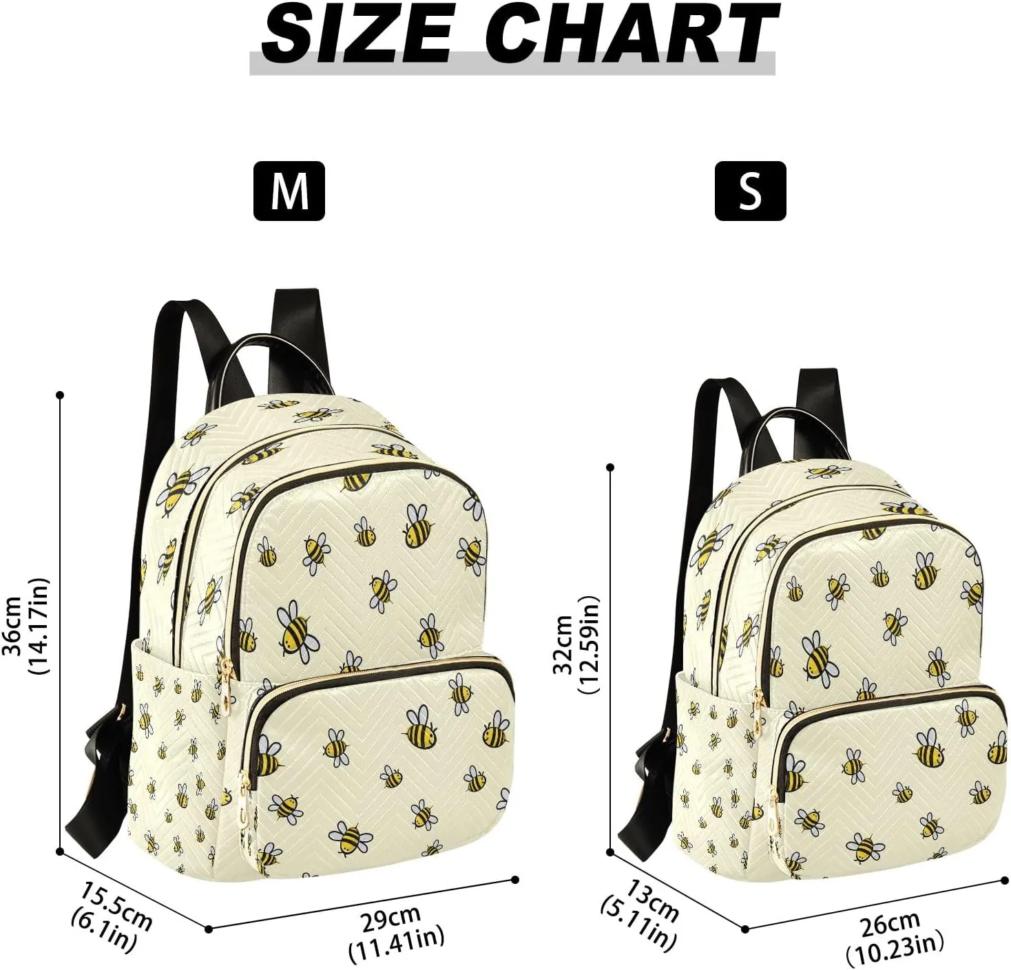 Joisal Cute Bee Casual Backpack for Women Anti Theft Travel Backpack Purse for Women Medium Computer Backpack