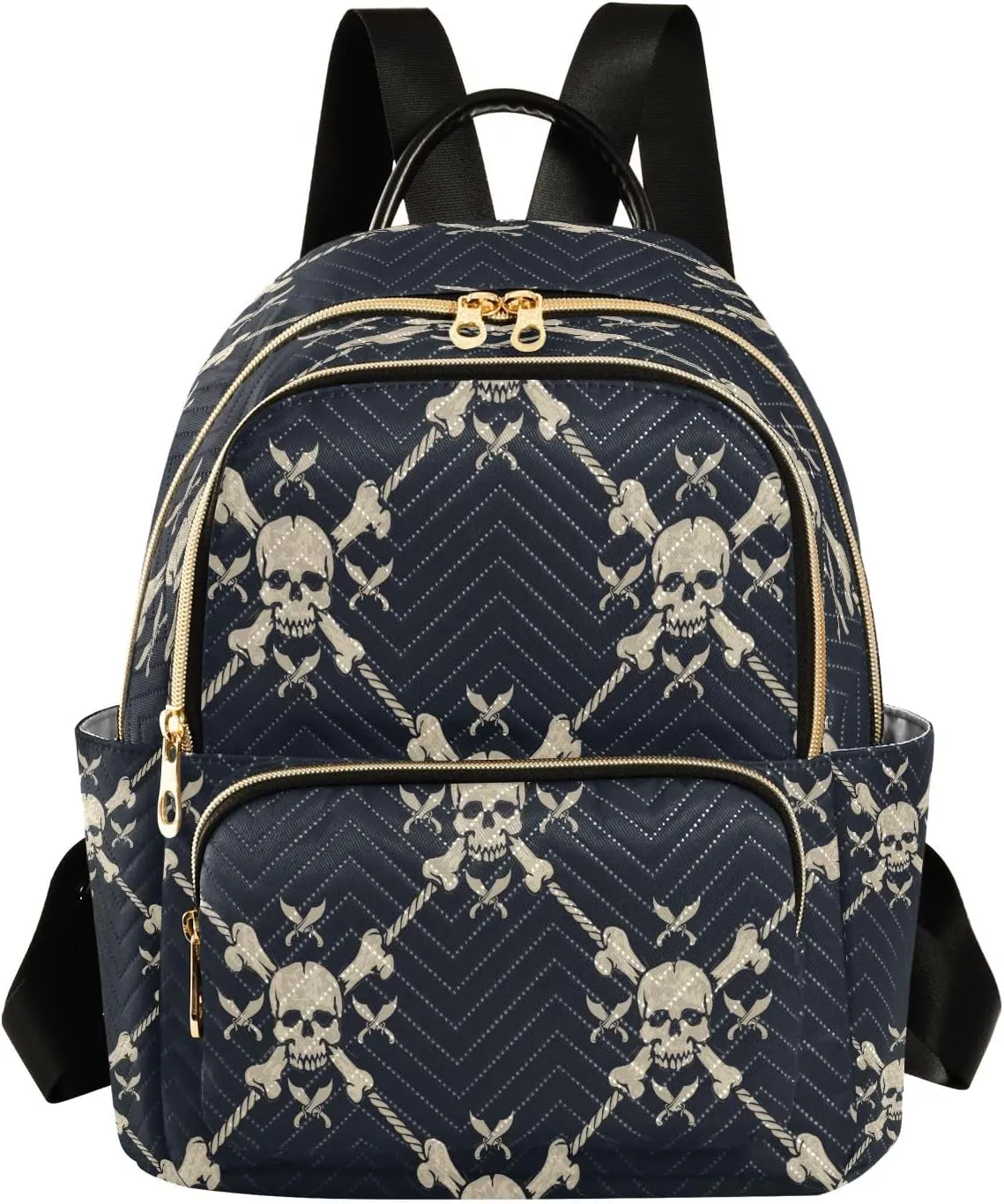 Joisal Pirate Skulls Anti Theft Mini Backpack Work Backpack Woman, Carryon Backpack Medium