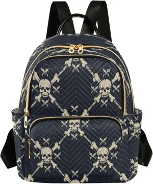 Joisal Pirate Skulls Anti Theft Mini Backpack Work Backpack Woman, Carryon Backpack Medium