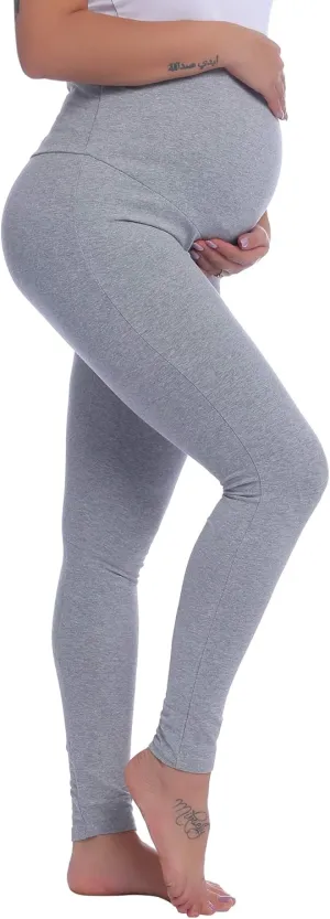 Joyaria Maternity Leggings Over The Belly Cotton Pregnancy Tight Pants Stretchy Comfy Yoga Workout Activewear S-XXL