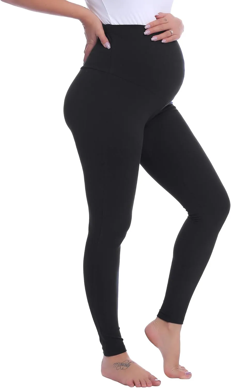 Joyaria Maternity Leggings Over The Belly Cotton Pregnancy Tight Pants Stretchy Comfy Yoga Workout Activewear S-XXL
