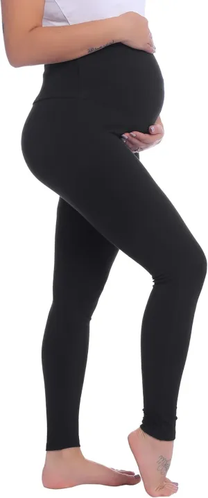 Joyaria Maternity Leggings Over The Belly Cotton Pregnancy Tight Pants Stretchy Comfy Yoga Workout Activewear S-XXL
