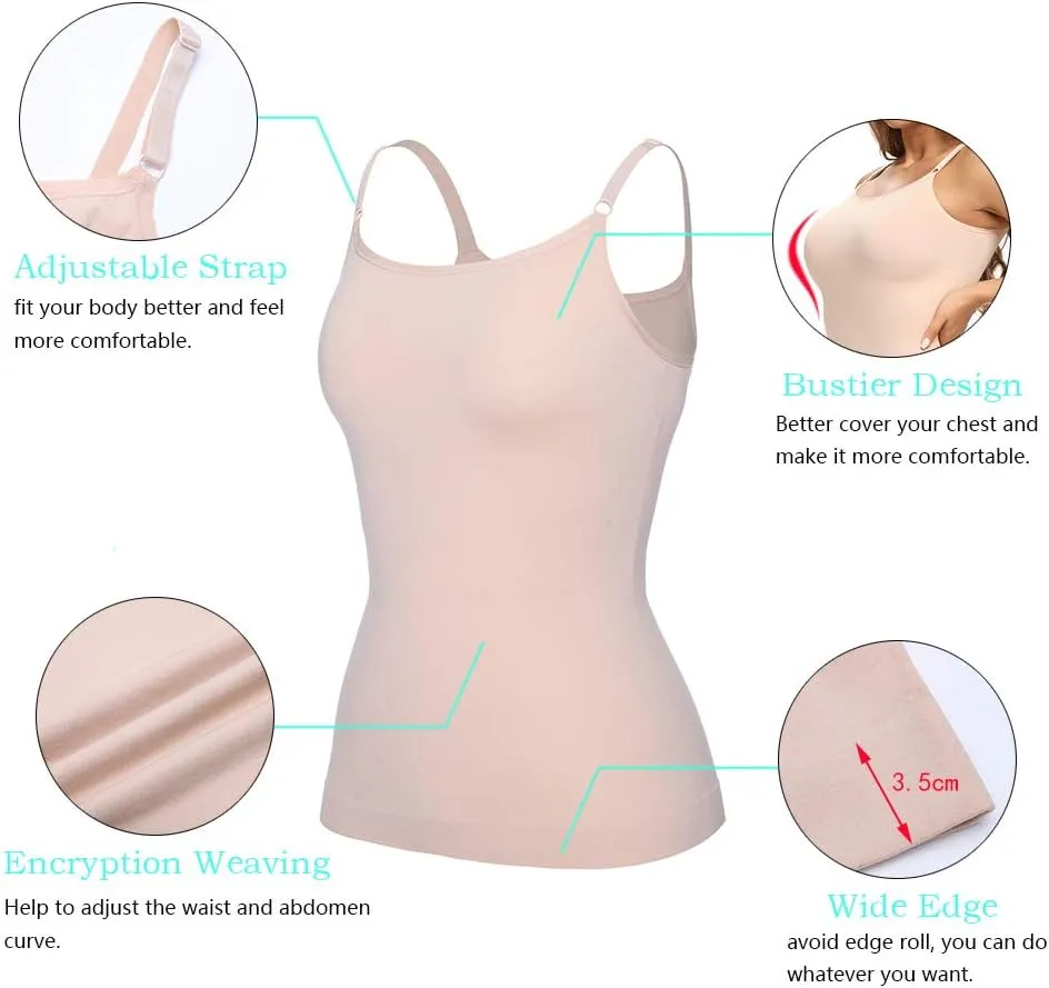JOYSHAPER Shapewear Camisole for Women Tummy Control Shapewear Tank Top with Adjustable Spaghetti Strap Cami Tanks
