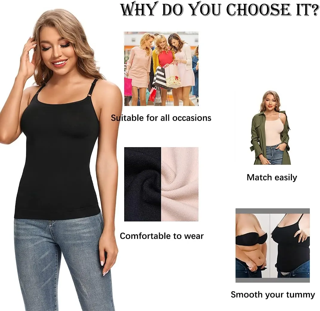 JOYSHAPER Shapewear Camisole for Women Tummy Control Shapewear Tank Top with Adjustable Spaghetti Strap Cami Tanks