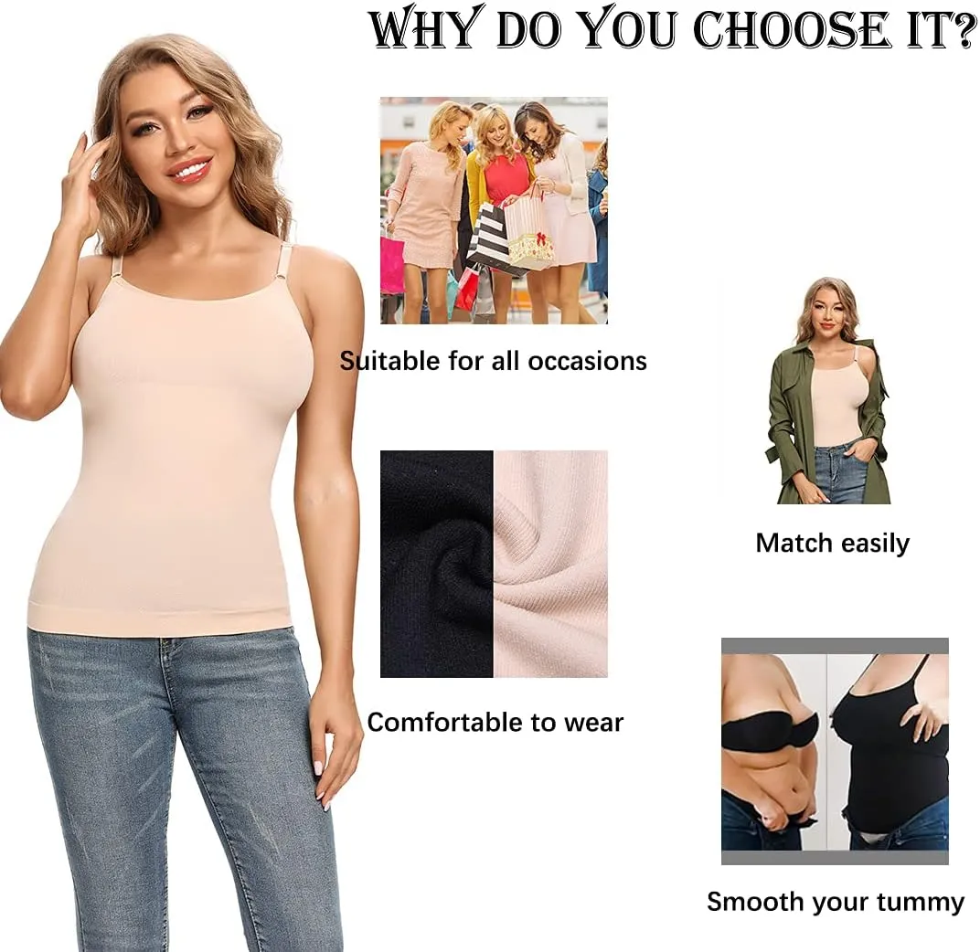 JOYSHAPER Shapewear Camisole for Women Tummy Control Shapewear Tank Top with Adjustable Spaghetti Strap Cami Tanks