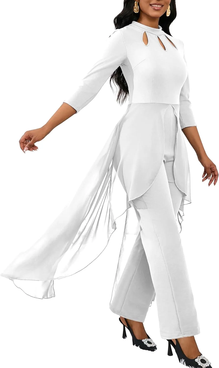 Jumpsuits for Women Dressy Hight Waist One Piece Casual Straight Long Pants Wide Leg Pants Elegant Jumpsuit Romper