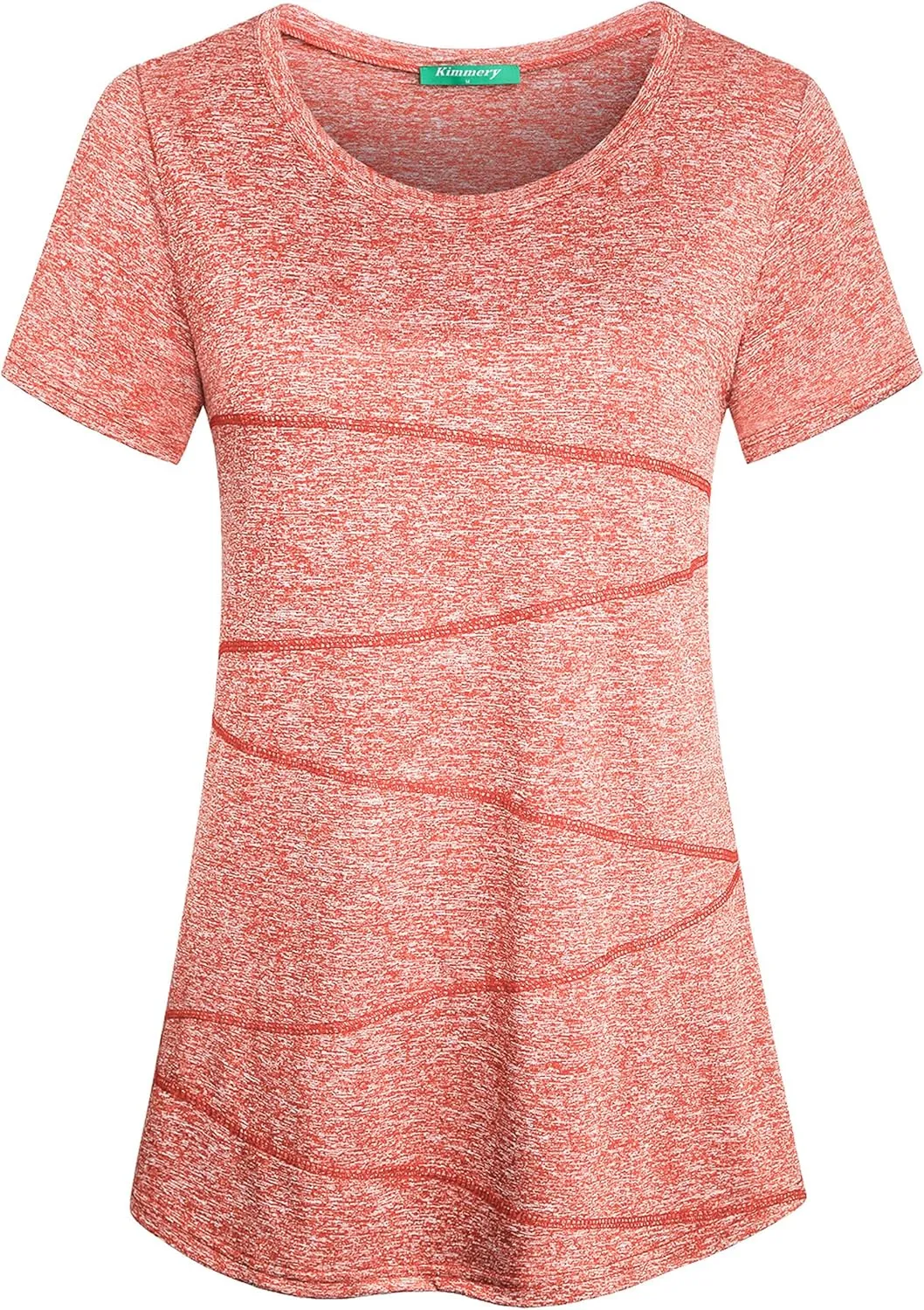 Kimmery Workout Tops for Women Short Sleeve Shirts for Women Quick Dry Line Decor Yoga Tops
