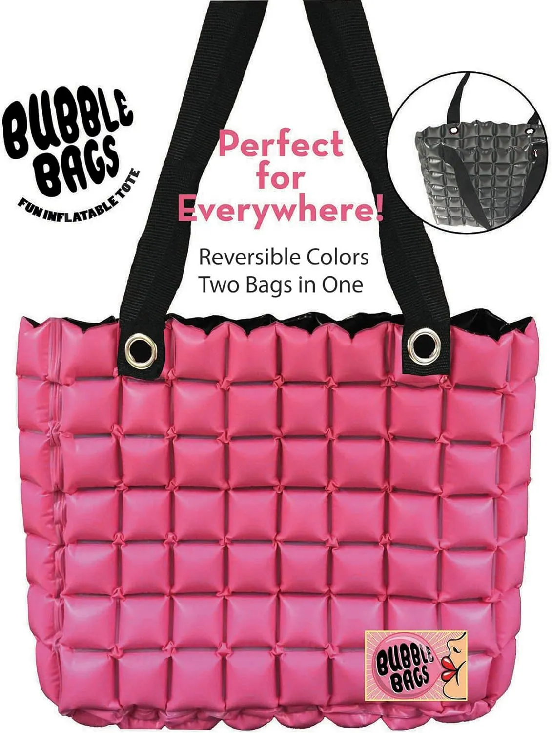 Large Beach Tote Bag for Women 16x14 Inch Foldable Travel Tote Bag Reversible - PVC Waterproof Beach Bags for Pool Shopping