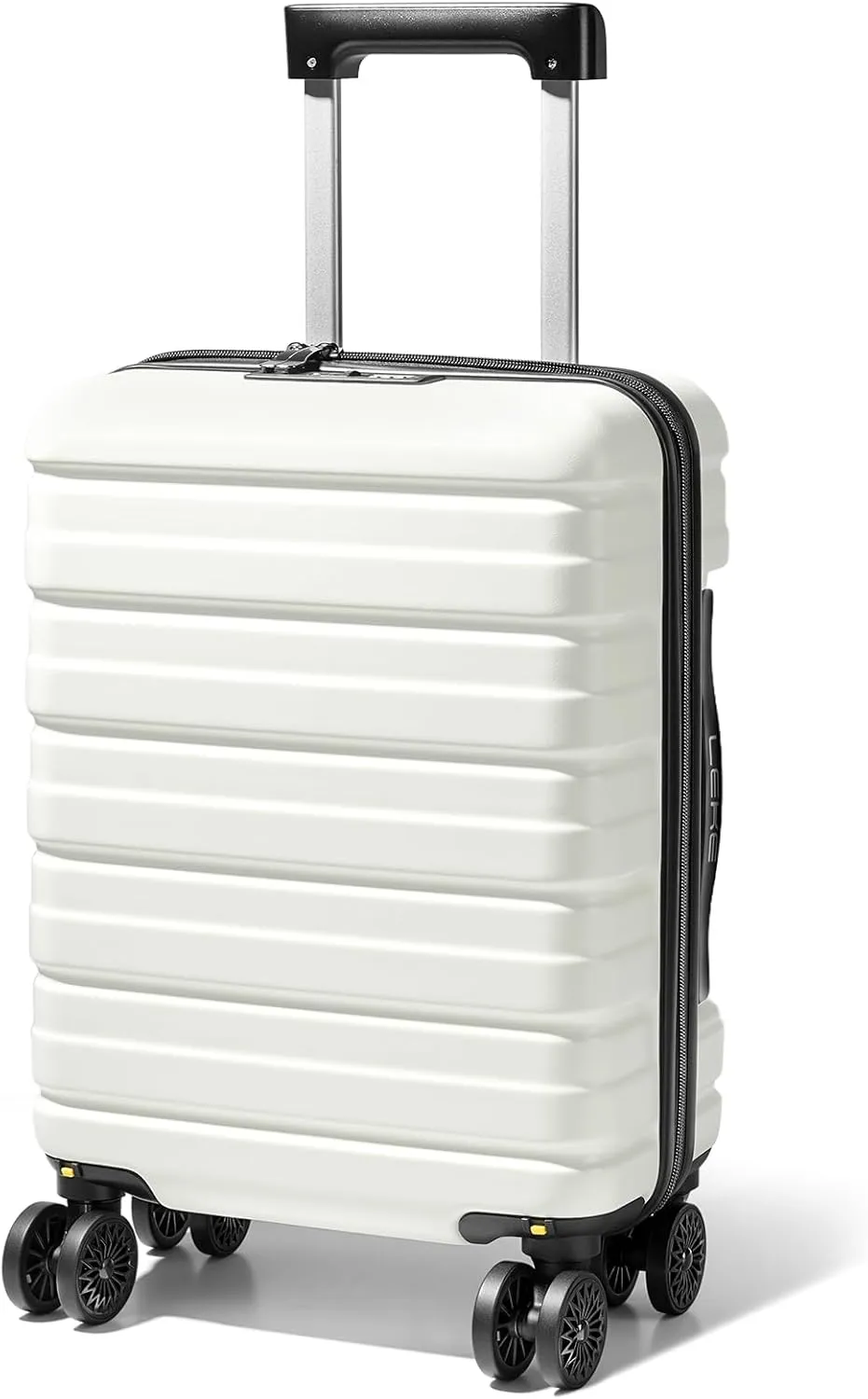 Lekesky 16 Inch Carry On Luggage Airline Approved, Hard Shell Suitcase with TSA Lock, Lightweight Spinner Wheels Durable ABS Compact Carry-On Bag for Travel Weekend Trips Men Women, Beige