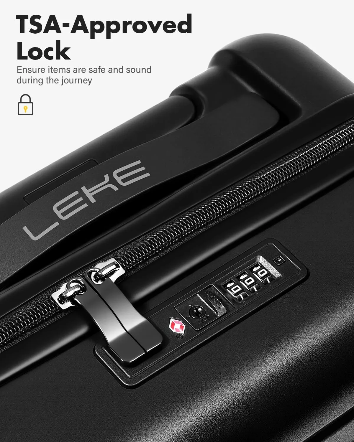 Lekesky 16 Inch Carry On Luggage Airline Approved, Hard Shell Suitcase with TSA Lock, Lightweight Spinner Wheels Durable ABS Compact Carry-On Bag for Women Men Travel Weekend Trips, Black