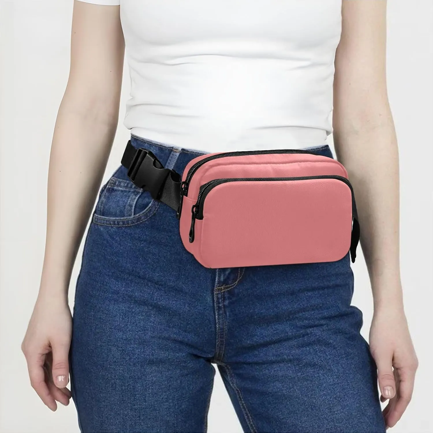 Light Coral Belt Bags Small Waist Pouch Everywhere Belt Bag with Adjustable Strap