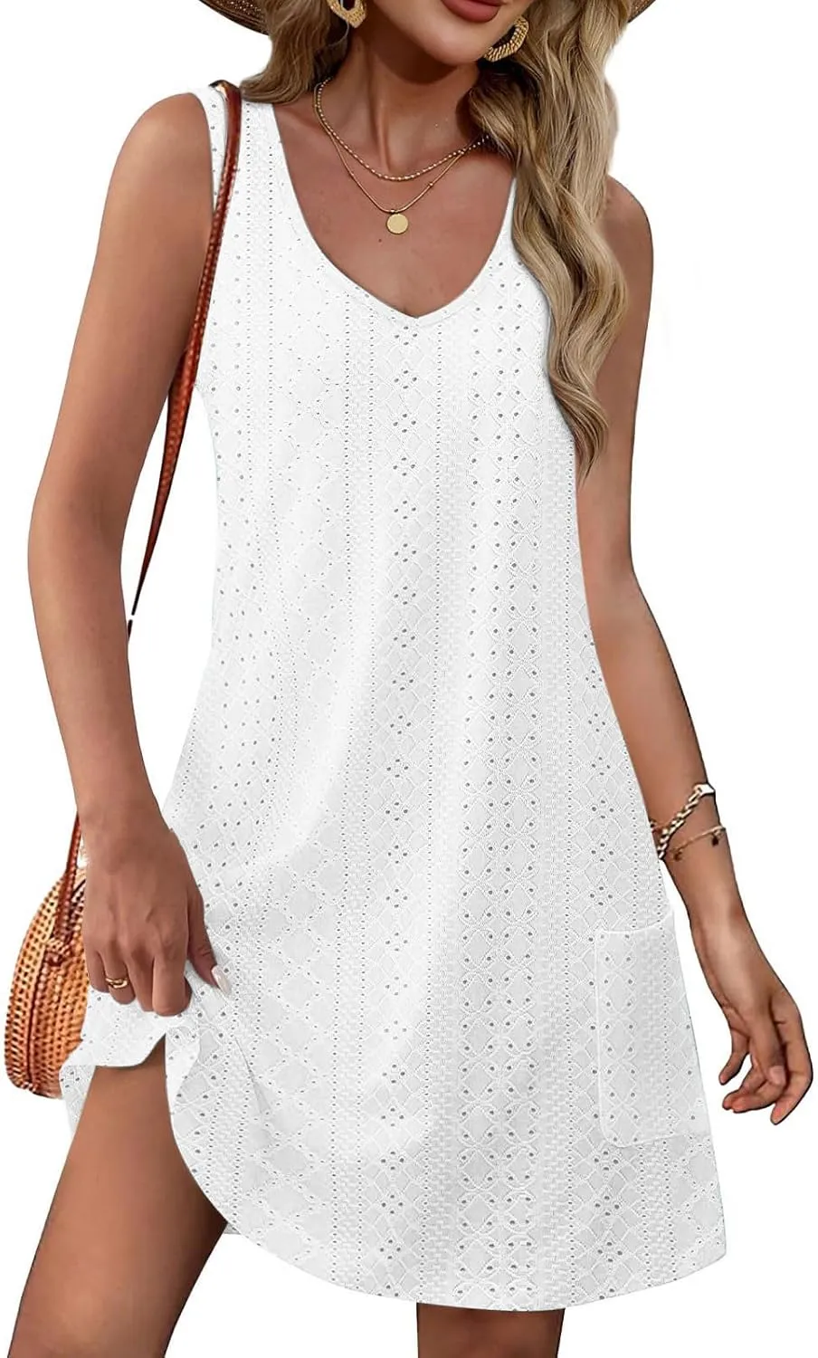 LRMQS Summer Dresses for Women 2025 Casual Vacation Beach Cover ups Hawaiian Short Dress Trendy Spring Sleeveless Sundresses