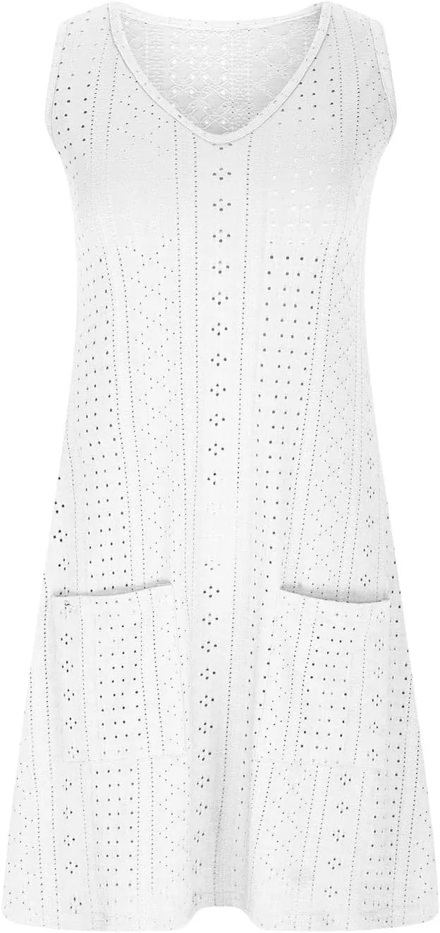 LRMQS Summer Dresses for Women 2025 Casual Vacation Beach Cover ups Hawaiian Short Dress Trendy Spring Sleeveless Sundresses