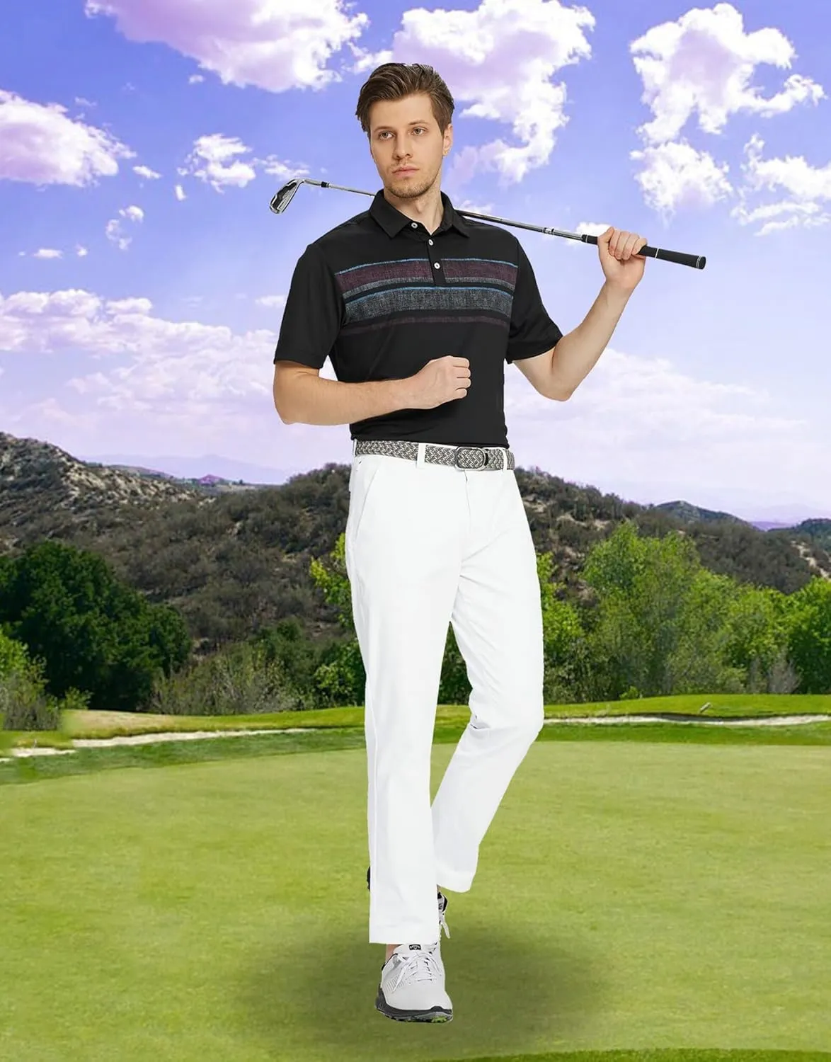 M MAELREG Golf Pants Men Quick Dry - 30"/32"/34" Stretch Lightweight 5 Pockets Water-Resistant Casual Mens Dress Pants