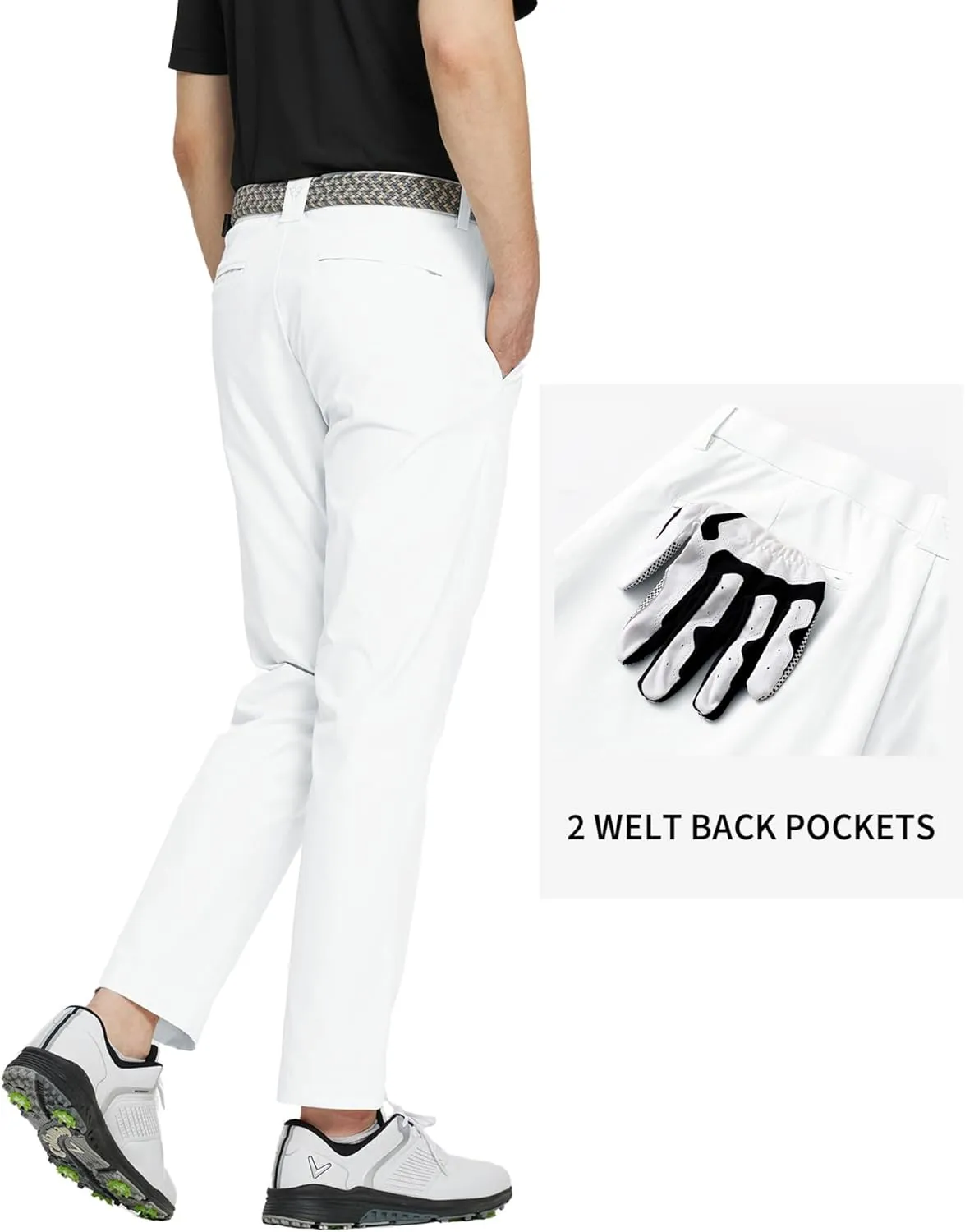 M MAELREG Golf Pants Men Quick Dry - 30"/32"/34" Stretch Lightweight 5 Pockets Water-Resistant Casual Mens Dress Pants