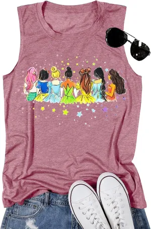 Magical Tank Tops Women: Magic Princess Shirt Cute Magic Kingdom Tshirt Family Vacation Trip Sleeveless Tanks Tops