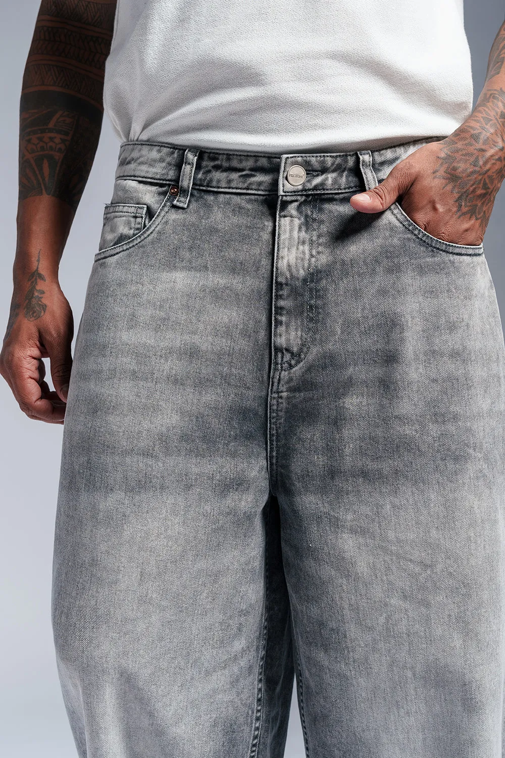 Maverick Grey Men's Baggy Fit Jeans