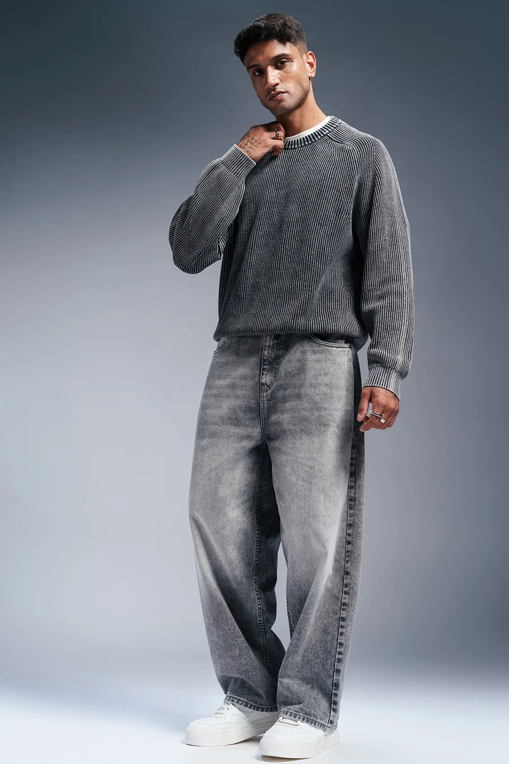 Maverick Grey Men's Baggy Fit Jeans
