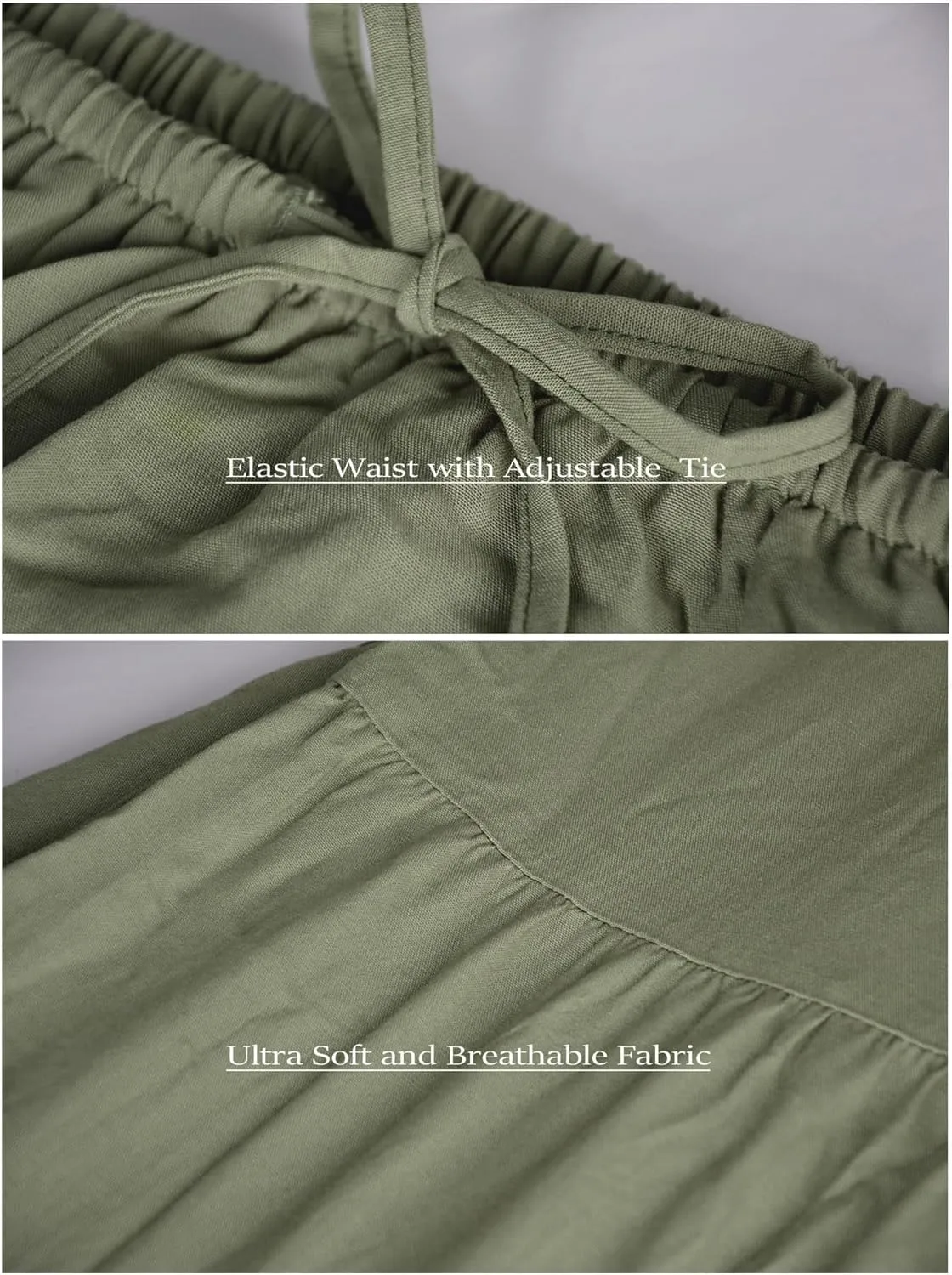 Maxi Skirts for Women Tiered Long Skirts Pleated A Line Adjustable Elastic Waist with Drawstring Flowy Long Skirt